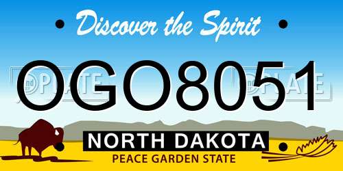 OGO8051 North Dakota License Plate