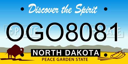 OGO8081 North Dakota License Plate