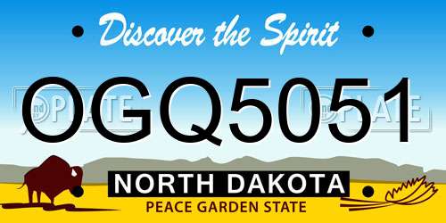 OGQ5051 North Dakota License Plate