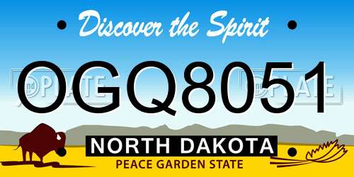 OGQ8051 North Dakota License Plate