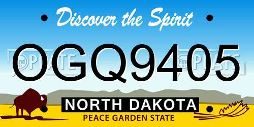 OGQ9405 North Dakota License Plate