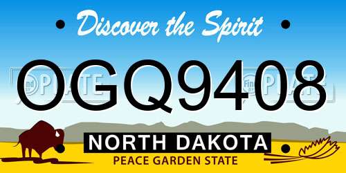 OGQ9408 North Dakota License Plate
