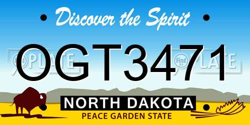 OGT3471 North Dakota License Plate