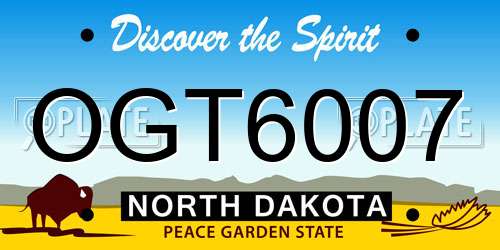 OGT6007 North Dakota License Plate