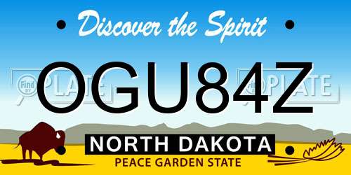 OGU84Z North Dakota License Plate