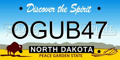 OGUB47 North Dakota License Plate