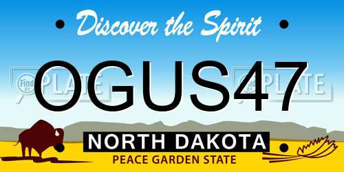 OGUS47 North Dakota License Plate