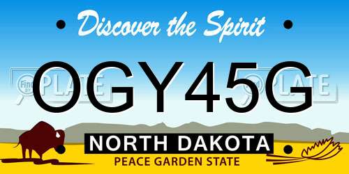 OGY45G North Dakota License Plate