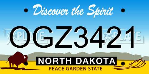 OGZ3421 North Dakota License Plate