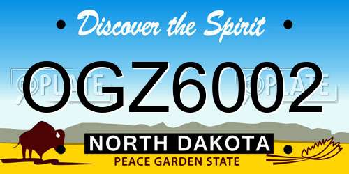OGZ6002 North Dakota License Plate