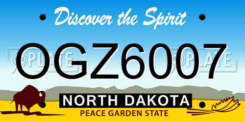 OGZ6007 North Dakota License Plate