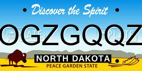 OGZGQQZ North Dakota License Plate