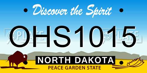 OHS1015 North Dakota License Plate