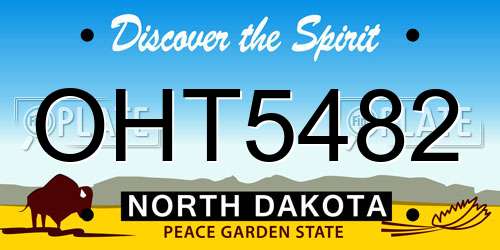 OHT5482 North Dakota License Plate