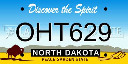 OHT629 North Dakota License Plate