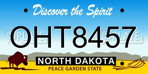 OHT8457 North Dakota License Plate