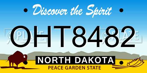 OHT8482 North Dakota License Plate