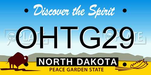 OHTG29 North Dakota License Plate
