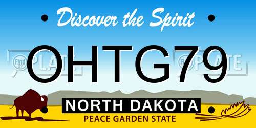 OHTG79 North Dakota License Plate
