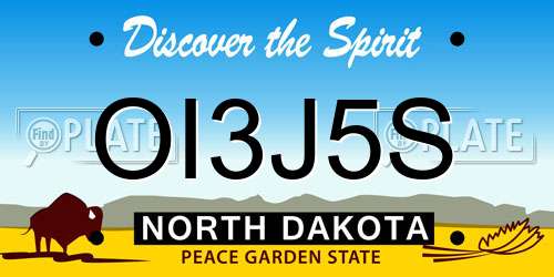 OI3J5S North Dakota License Plate