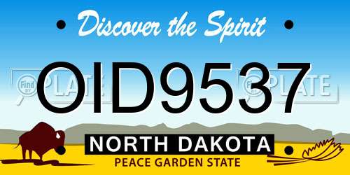 OID9537 North Dakota License Plate