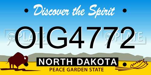 OIG4772 North Dakota License Plate