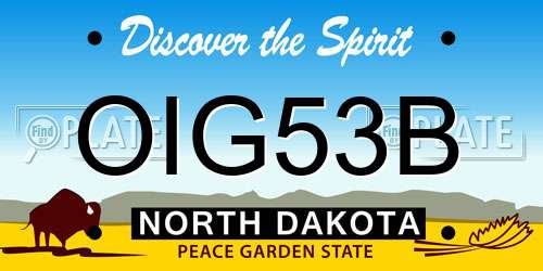 OIG53B North Dakota License Plate
