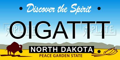 OIGATTT North Dakota License Plate