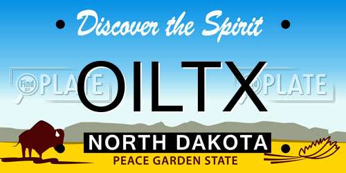 OILTX North Dakota License Plate