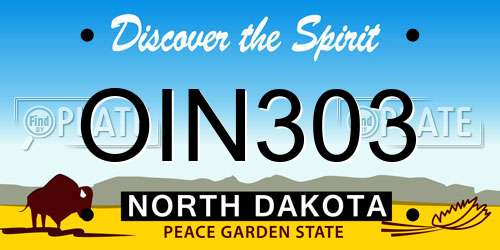 OIN303 North Dakota License Plate