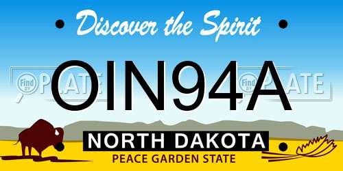 OIN94A North Dakota License Plate