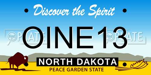 OINE13 North Dakota License Plate