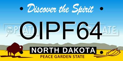 OIPF64 North Dakota License Plate