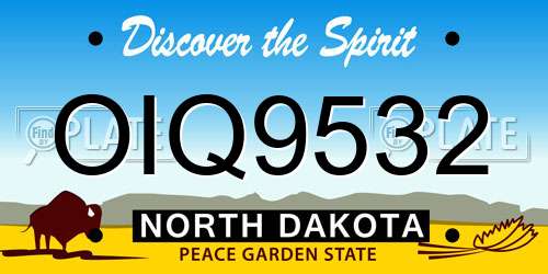 OIQ9532 North Dakota License Plate