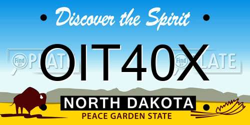 OIT40X North Dakota License Plate
