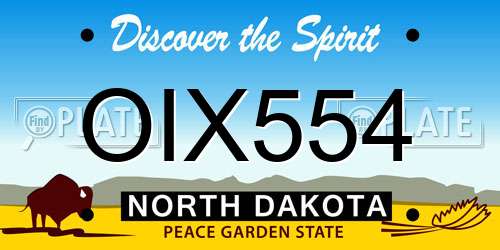 OIX554 North Dakota License Plate