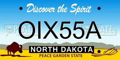 OIX55A North Dakota License Plate
