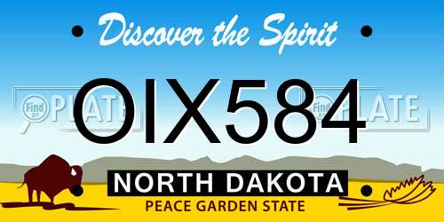 OIX584 North Dakota License Plate