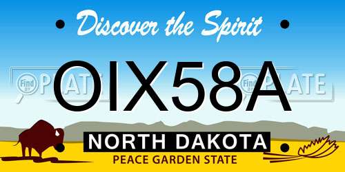 OIX58A North Dakota License Plate