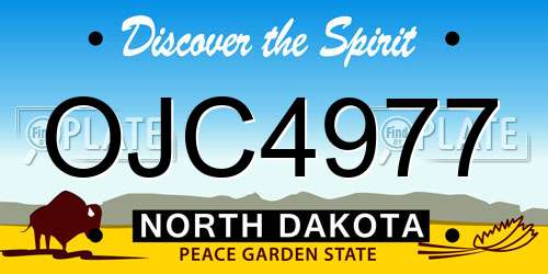 OJC4977 North Dakota License Plate