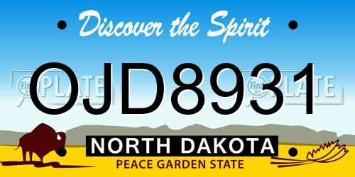 OJD8931 North Dakota License Plate