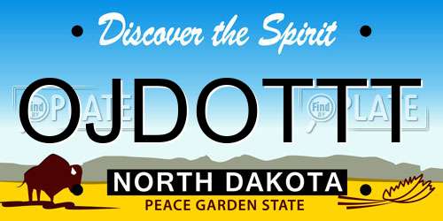 OJDOTTT North Dakota License Plate