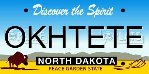 OKHTETE North Dakota License Plate