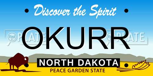 OKURR North Dakota License Plate