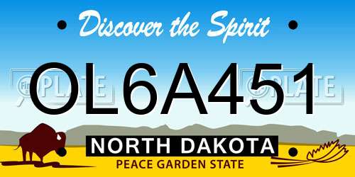 OL6A451 North Dakota License Plate