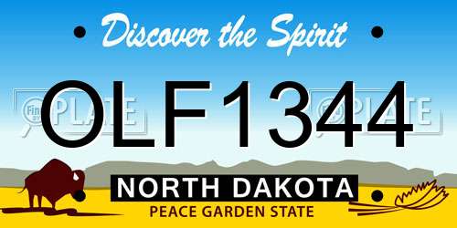 OLF1344 North Dakota License Plate