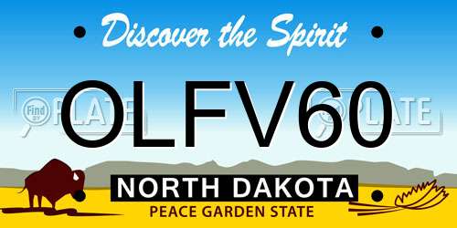 OLFV60 North Dakota License Plate