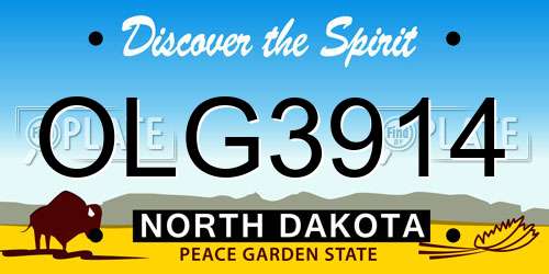 OLG3914 North Dakota License Plate
