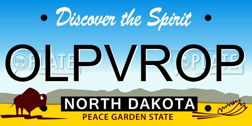 OLPVROP North Dakota License Plate