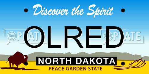 OLRED North Dakota License Plate